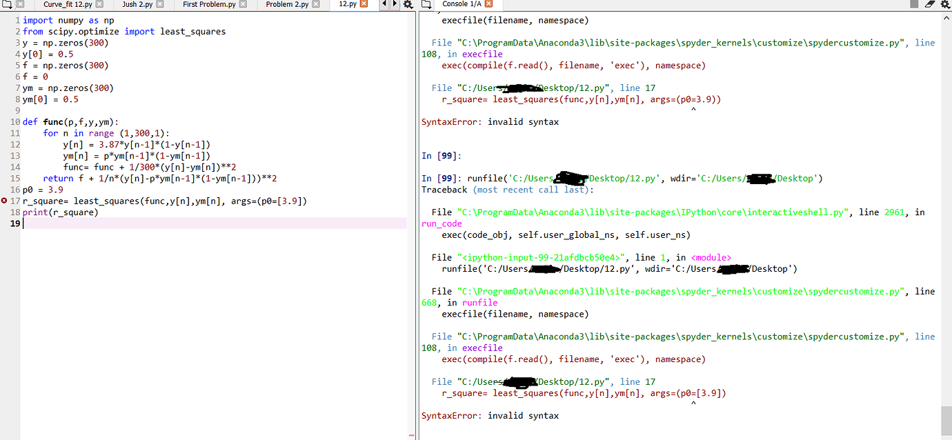 Python �da least_square Python YazBel forumu